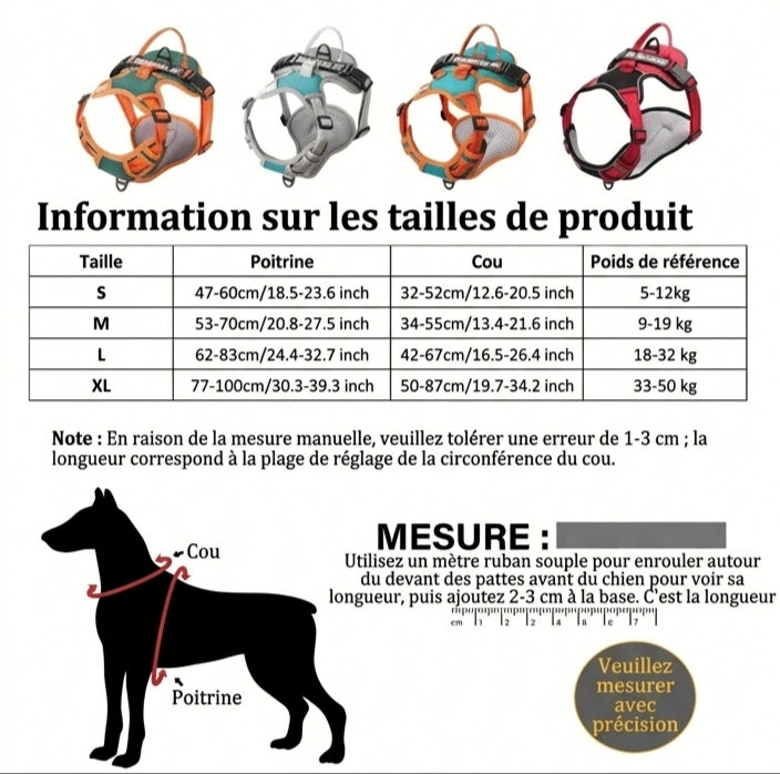 Harnais chien anti-traction